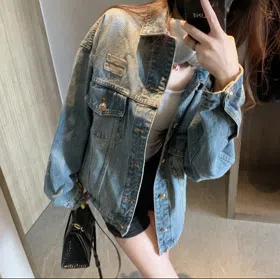 Miu Miu washed blue patchwork denim jacket-5946  
